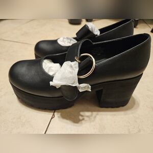 Dolls Kill Black Mary Jane Platform Shoes